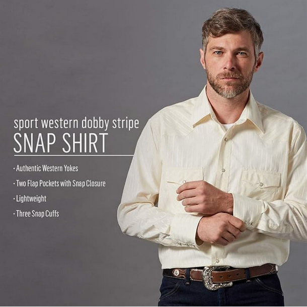 Рубашка Wrangler Western Wear Snap Shirt in Light Tan